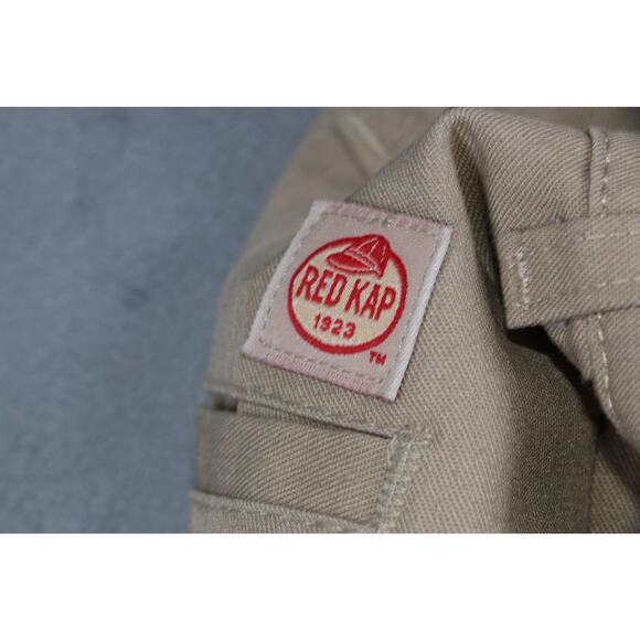 Red Kap Khaki Work Pants Men’s Industrial Uniform Trousers 32x28 Beige - Picture 4 of 9